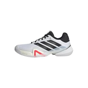 Imagem de Adidas Tênis masculino Barricade 1/4, Branco/preto/vermelho lúcido, 11.5 Wide