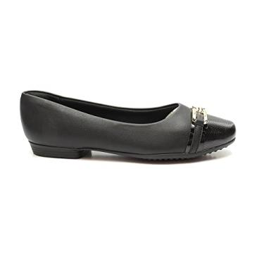 Imagem de Piccadilly Sapatilha Feminina Casual Preta com Detalhe de Textura no Bico, Tamanho 42