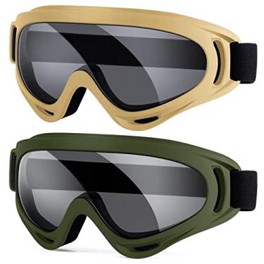 Imagem de MAMBAOUT Airsoft Tactical Goggles, 2-Pack Outdoor Sports Military Tactical Shooting Goggles, Anti-Fog