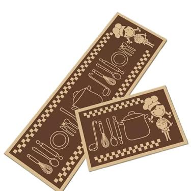 Imagem de Tapete Jogo Passadeira Cozinha Antiderrapante 2 Peças Lavável, Decorativo para Cozinha e Corredor, Ideal para Casais e Famílias(ESTAMPA 4)
