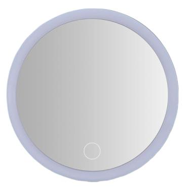 Imagem de ZJchao Espelho de Maquiagem Ampliador 30X, Espelho de Maquiagem de Banheiro LED Com Luz e Ventosa para Viagens, Viagem de Negócios, Banheiro, Quarto, Retoque Em Movimento (Preto)