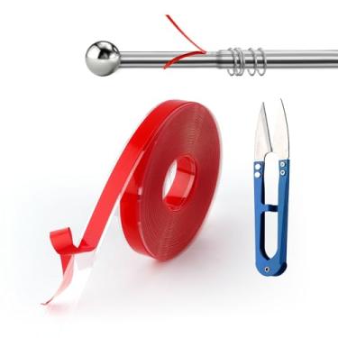 Imagem de Fita deslizante de anel de cortina de 4 metros, fita transparente para varão de cortina, anel de cortina silencioso, fita deslizante para chuveiro deslizante e acessórios de anéis de cortina de