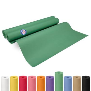 Imagem de Rolo de papel kraft verde de 61 cm x 3048 cm, pacote com 2 - Papel artesanal de qualidade feito nos EUA para embrulho de presente, artes e artesanato infantil, projetos escolares - 100% reciclado