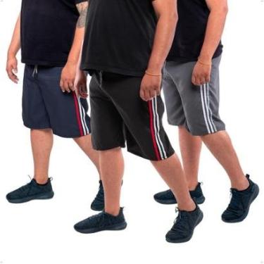 Imagem de Kit 3 Bermudas Masculina Plus Size Calção Tactel  Short Praia Academia-Masculino