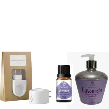 Imagem de Kit Via Aroma Aromatizador Elétrico, Sabonete Líquido Lavanda Vverd e 