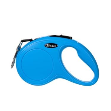 Imagem de Coleira retrátil de nylon durável para passear com guia para cães com extensão automática, coleira para animais de estimação, cães grandes (azul, M)