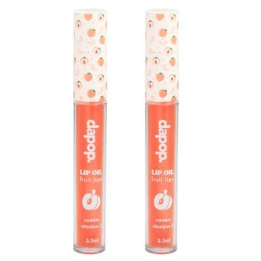 Imagem de Kit 2 Lip Oil Fruits Lips De Pêssego Com Vitamina E - Dapop
