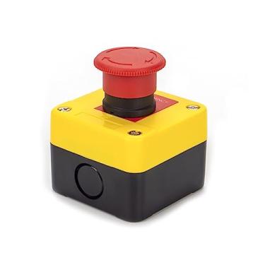 Imagem de Interruptor de botão de parada de emergência caixa de controle de cabeça de cogumelo para equipamentos elevador um normalmente aberto fechado XAL-J174H29