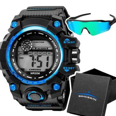 Imagem de Relogio Masculino Prova Dagua Digital + Caixa + Oculos Sol