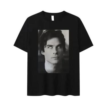 Imagem de Camiseta Feminina Oversized Com Estampa De Drama De TV Damon Salvatore