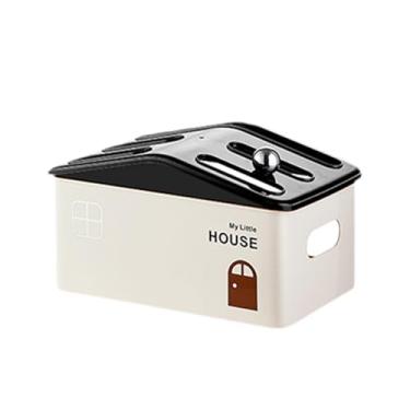 Imagem de KiBcsLic Organizador de mesa para roteador com ventilação, moderno e multifuncional, para gerenciamento de cabos em casa, no escritório e no quarto, Camada única