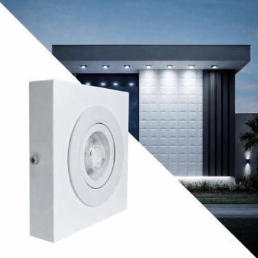 Imagem de Spot Luminária Slim Sobrepor Teto Beiral Alumínio LED 7W Luz Neutra Ex