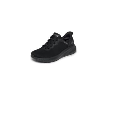 Imagem de Skechers Tênis feminino Bobs Squad Chaos-Daily Inspiration Hands Free Slip-Ins, 0, Preto/preto, 12 Wide
