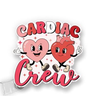 Imagem de BAVAHA Carretel de crachá cardíaco, carretel de crachá de cardiologia, porta-cartão de identificação de coração engraçado, retrátil, presente para enfermeira cardíaca, cardiologista CNA LPN LVN