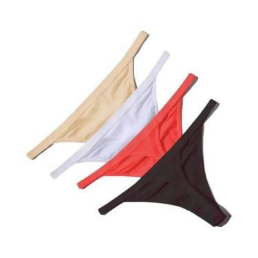 Imagem de Conjunto De 4 Calcinhas Tanga Sexy De Algodão Para Mulheres, Tamanhos 