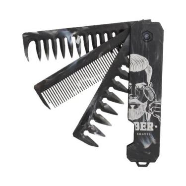 Imagem de Pente Dobrável De Bolso Com Dentes Largos Para Barba E Cabelo, Pente P