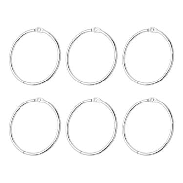 Imagem de Runseaway 6 anéis de fichário de 76 mm de 76 mm, anéis de livro de metal de folha solta, aço niquelado para fichas, cartões de memória, chaves, álbuns de recortes, escritório, fácil de abrir e fechar