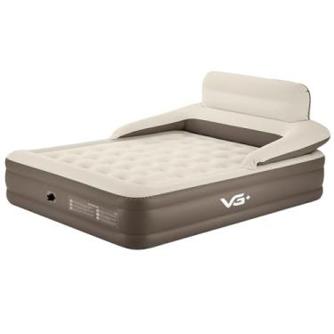 Imagem de Colchão Inflável Casal Queen Encosto Resistente Lux Tech com Bomba Lítio USB e Lanterna VG Plus