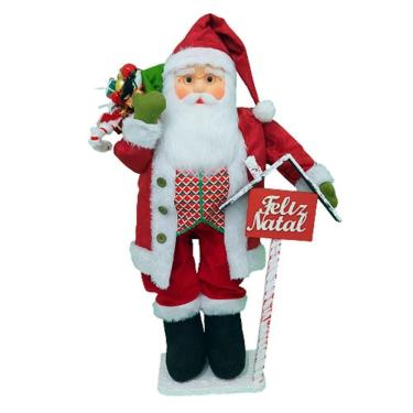 Imagem de Boneco Natal Papai Noel Placa Feliz Natal 50cm