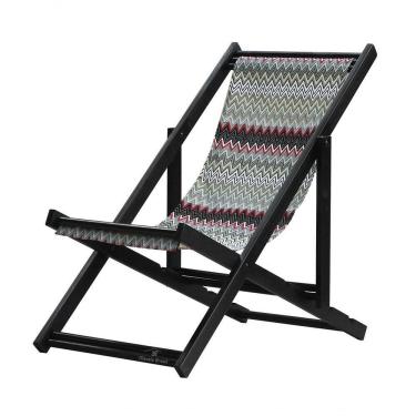 Imagem de Espreguiçadeira Preguiçosa Dobrável Black Sb-chevron Vermelho