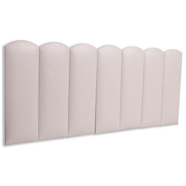 Imagem de Cabeceira Casal Kit 7 Placas Modelo Nuvem - Courino Marfim / Off White