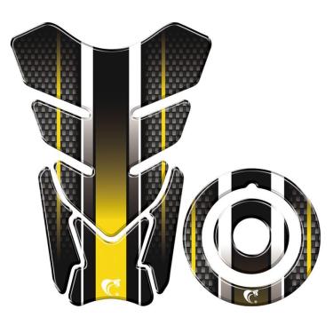Imagem de Adesivo Protetor Tanque E Bocal Moto Yamaha Listra Amarelo