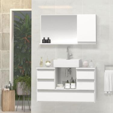 Imagem de Conjunto Gabinete Polo 80cm Branco Inteiro