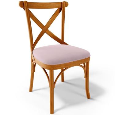 Imagem de Cadeira Para Sala De Jantar E Estar Living Estofada ávila L02 Suede Rosê - Lyam