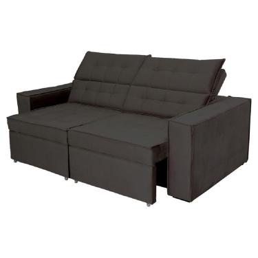 Imagem de Sofá Austrália 2,50m 4 Lugares Retrátil E Reclinável D35 - Preto