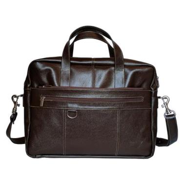 Imagem de Bolsa Médica Couro Executiva Pasta Transversal Em Couro Porta Notebook