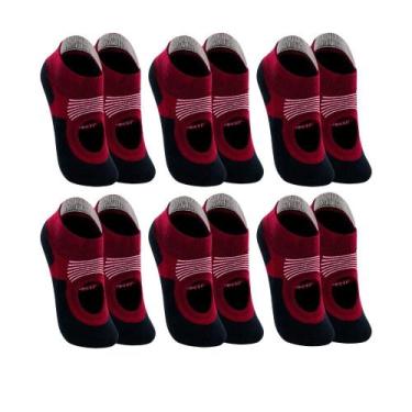 Imagem de Kit 6 Pares De Meia Lupo Pilates Antiderrapante Sapatilha, Cereja, M 3