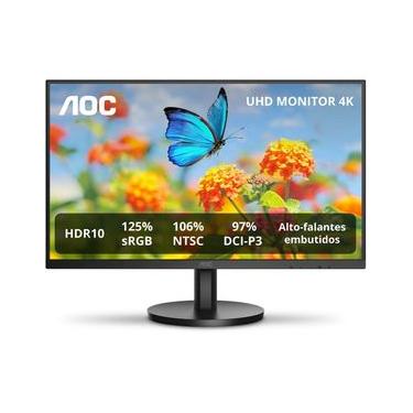 Imagem de Monitor 27” 4K AOC U27B3A/57 HDR10 Alto-falantes Integrados Bivolt Preto