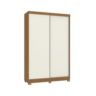 Imagem de Guarda Roupas 2 Portas De Correr E 2 Gavetas C/ Pés Cb02n571 Flex Canela/canela Ou Off White - Kappesberg