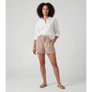 Imagem de Short Feminino Com Cós E Laço Infinita Cor Marrom, G, Marrom