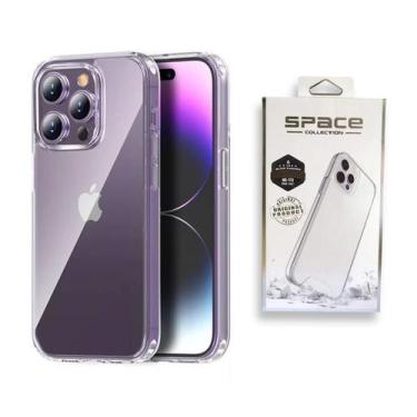 Imagem de Capa Capinha Space Clear Resistente P/ Iphone 14 Pro Max 6.7, Transpar