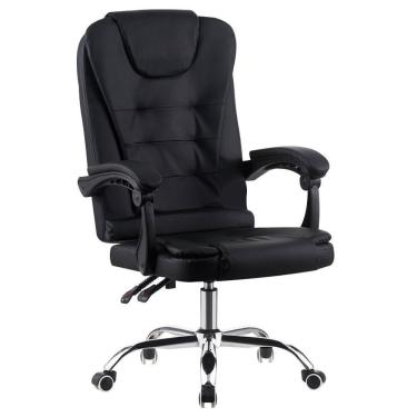 Imagem de Cadeira De Escritório Presidente Base Cromada Com Rodinha Fortt Suzhou Preta - CPF09-P