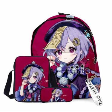 Imagem de Conjunto de mochilas escolares Genshins Impacts Qiqis Cartoon Kids - Y