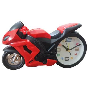 Imagem de Despertador com padrão de motocicleta Kids Twin Bell Alarm Clock - Yiw