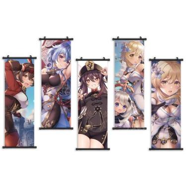 Imagem de Pintura de parede em tela Lumines Hu Taos Anime 5 Painéis - yiweisai