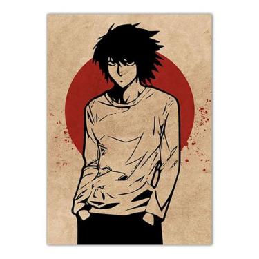 Imagem de Pôster Deaths Notes Yagami Light Anime Art, papel 30x40cm - yiweisai