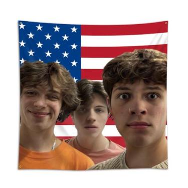 Imagem de Tapeçaria Sturniolos Triplets Flag Art Anime 90x90cm Poliéster - yiwei