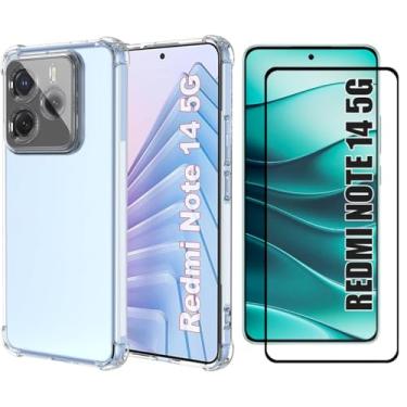 Imagem de Kit Capa Capinha Transparente e Película De Vidro 3D Para Xiaomi Redmi Note 14