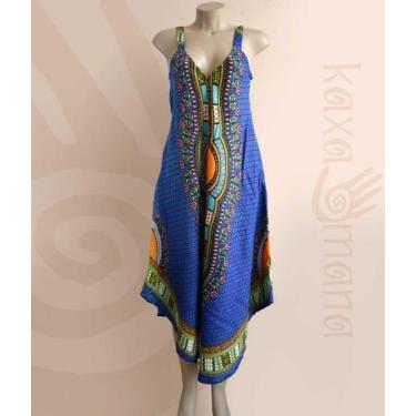 Imagem de Vestido Indiano Hippie Artesanal Boho Soltinho Africano Dashiki VTVE00