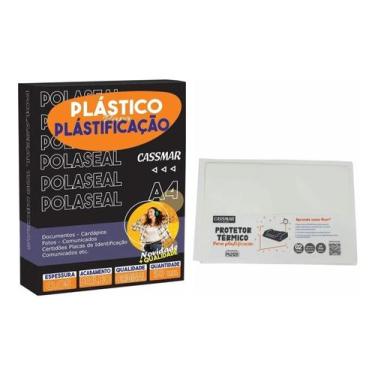 Imagem de Kit Polaseal Plastico A4 05mm 50un + Protetor Térmico A4 3un - Cassmar