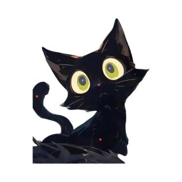 Imagem de Pintura Diamante DIY 5D Céu Noturno Com Gatos, Bordado De Diamantes Re