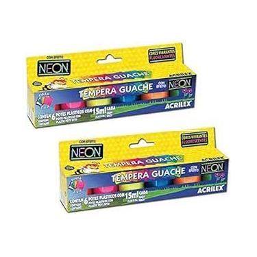 Imagem de Tinta guache 015ml neon 6 cores - 01006 - acrilex