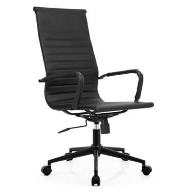 Imagem de Cadeira De Escritório Presidente Ergonômica Moob Berlim Esteirinha Charles Eames Giratória Preta