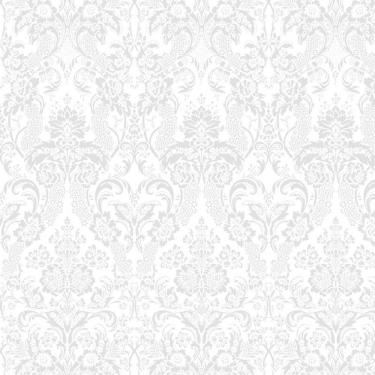 Imagem de Papel Parede Cinza E Branco Arabesco Adesivo Quarto E Sala