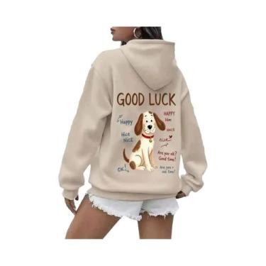 Imagem de Moletom Feminino Y2K Casual De Rua Com Capuz, Manga Longa E Bolso Cang