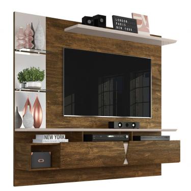 Imagem de Painel Para Tv Intense Canela Com Off White - Lukaliam Móveis